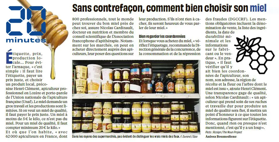 Article sur le faux miel